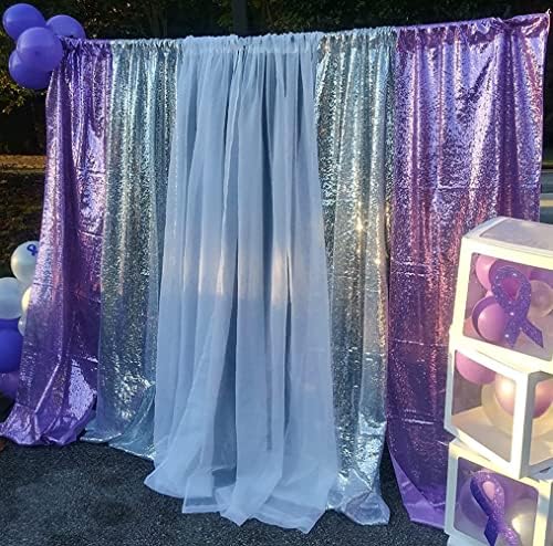 Poise3EHome Lavender Sequin Backdrop Curtain,4 Panels 2FTx8FT Glitter Background for Party Birthday Party Baby Shower Wedding Christmas Thanksgiving Halloween Holiday Festival Decor - Image 6