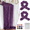Plum Purple Cheesecloth Table Runner 2 Pack 35" Boho Gauze Table Runner 120 inches Long Runner Rustic Sheer Fabric Bulk for Baby Shower Wedding Bridal Birthday Party Table Decorations by Waligoy