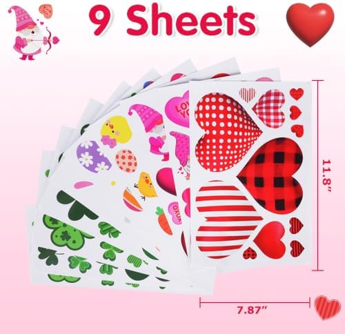 Valentines Day Window Clings for Valentines Decorations, Reusable Static Shamrock Window Clings for St Patricks Day Decorations, Easter Decor for Home, Bathroom and Office - Image 5