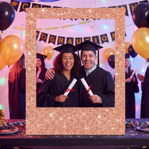 Beeveer 32 x 24 in Large Photo Booth Selfie Frame Props, Rose Gold Vertical - Image 5