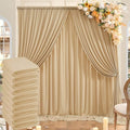 50ftx10ft Wrinkle Free Champagne Backdrop Curtains for Parties, 10 Panels 5x10ft Thick Polyester Backdrop Drapse for Weddings Birthday Photography Background Curtains by ENJOYYOURPARTY