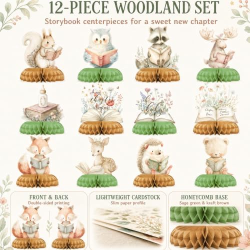 12 Pcs A New Chapter Begins Baby Shower Decorations, Table Centerpieces - Image 3