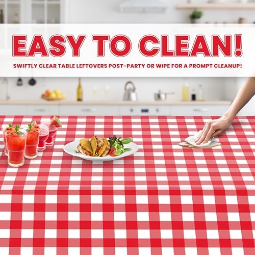 Grandipity Plastic Table Cloth Disposable 12 Pack 54” x 108” Rectangle - Image 3