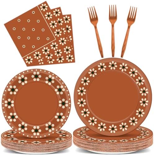 100 Pcs Cielito Lindo Plates Platos De Barro Mexicanos Mexican Party Plates and Napkin Set Mexican Fiesta Birthday Decoration Supplies Tableware Terracotta Flower Clay Pottery Party Favor Serves 25 by Qyeahkj