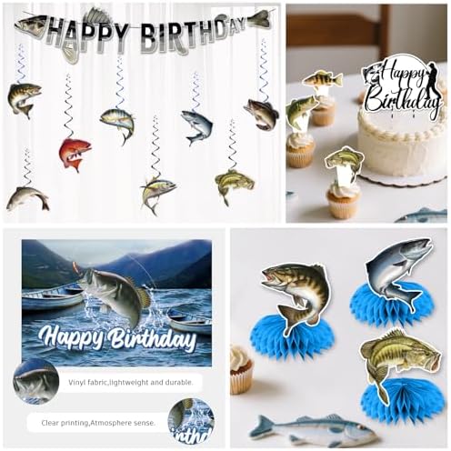 219Pcs cocomigo Fishing Birthday Party Decorations Tableware Set, 25 Serves - Image 6