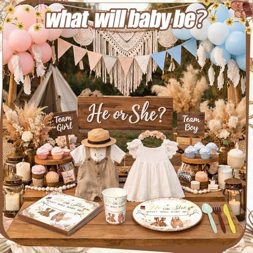 168 Pcs Boho Clothes Gender Reveal Party Favors Serve 24 - Image 5