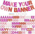 BEISHIDA Glitter Red Pink 116 PCS A-Z DIY Letter Custom Banner Party Decor by Beishida