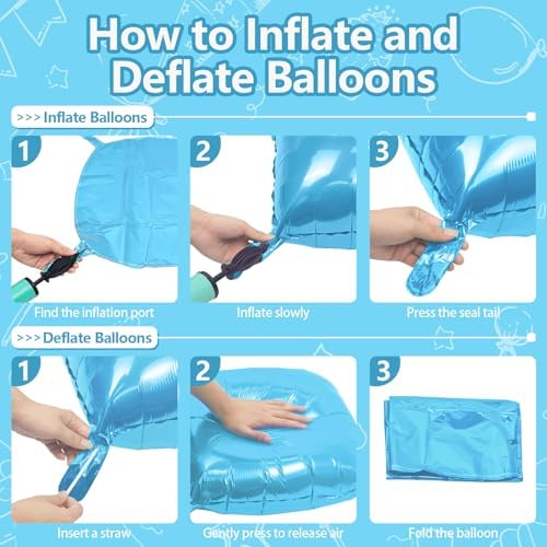 NISOCY 25PCS Pearl Blue Square Foil Balloons Wall Backdrop - Image 3