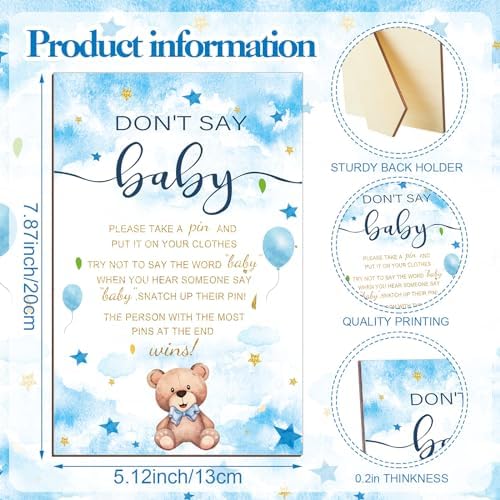 Patelai 321 Pcs Baby Shower Games Supplies, Blue Bear - Image 4
