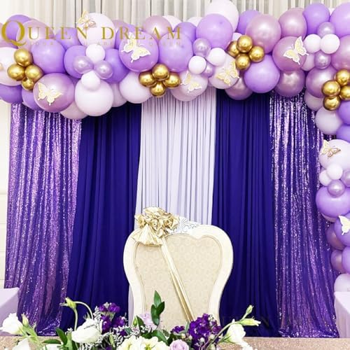 Purple Sequin Backdrop 2 Panels 2FTx8FT Glitter Halloween Party Backdrop - Image 6