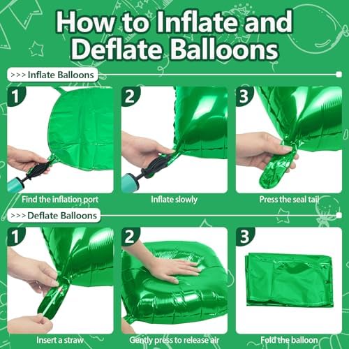NISOCY 48PCS Metallic Green Square Foil Balloons Wall Backdrop - Image 3