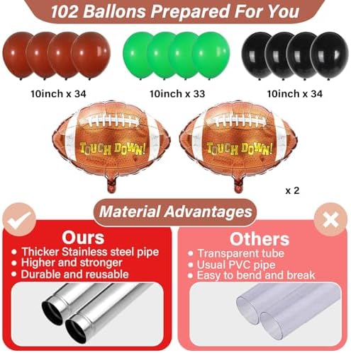 2 Sets Football Balloon Column Stand Kit Adjustable Football Balloon Decor - Image 3