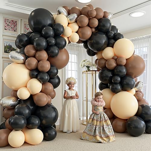 412Pcs Brown Black Nude Balloon Garland Arch Kit, 18 12 10 5 inch Different Size Latex Balloons for Boy First Rodeo Wild West Country Birthday Farm Fiesta Party Decorations - Image 5