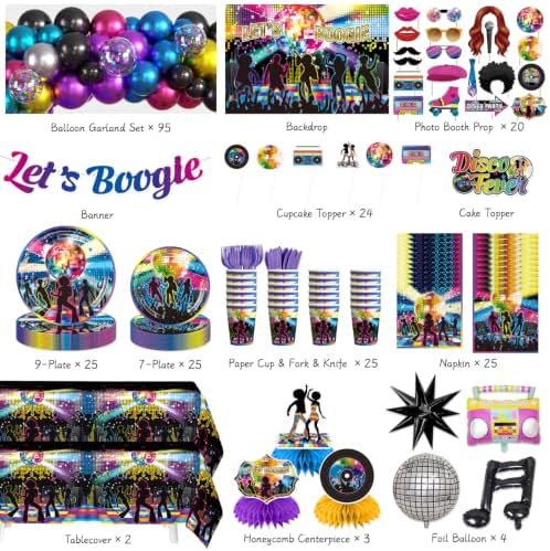301Pcs Fexivo Disco Party Decorations, All-in-One Set for 25 Guests - Image 2