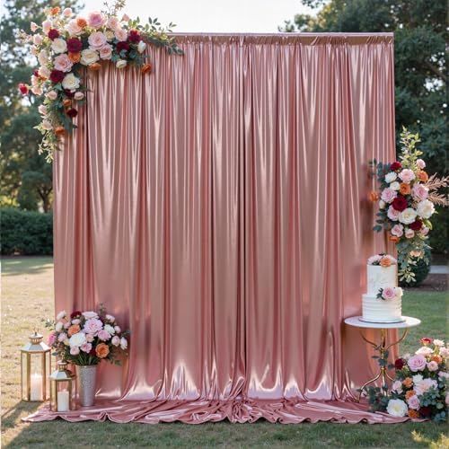 10x10FT Rose Gold Sequin Backdrop Curtain for Party - 2 Panels 5x10FT Wrinkle-Free Shimmer Drapes for Birthday, Wedding, Christmas, Decorations & Photography by Unknown