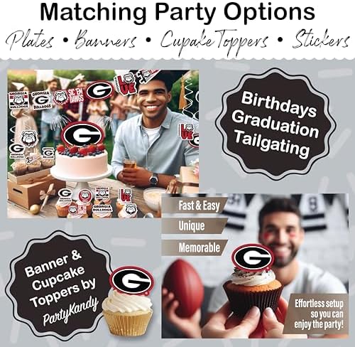 Georgia Bulldogs Party Decorations, UGA Birthday Supplies Party Decor 37 Pc - Image 6