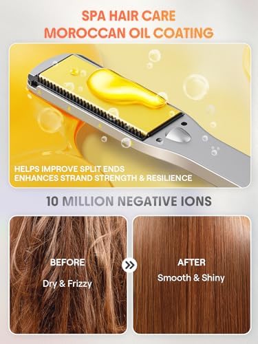 SHEGLAM Hair Straightener, 1.5" Flat Iron Straightener and Curler with Comb Tooth Adjustable Smart Memory Temp 270-450°F Dual Voltage Portable Flat Iron Hair Straightener for All Hairstyles Anti-Frizz - Image 6