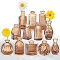 Bud Vases Set of 12, Amber Glass Bud Vase in Bulk for Decor by PHUNTTEK