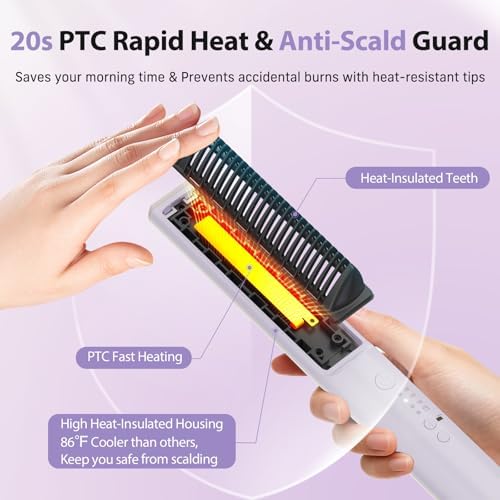 Quico Hair Straightener Brush, 100-240V Dual Voltage Straightener Brush - Image 5