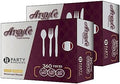 PARTY BARGAINS Argyle White Plastic Cutlery Set 720 -Piece – 360 Forks, 240 Spoons, 120 Knives – Heavy-Duty Disposable Utensils for Parties, Weddings, Buffets, BBQs & Catering – BPA Free by PARTYBARGAINS