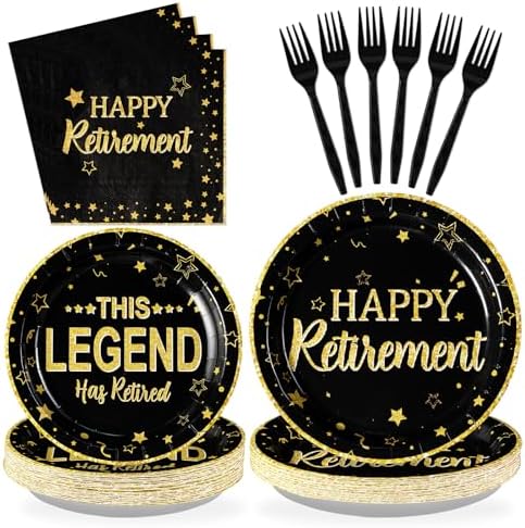 Greencian 96 Pcs Retirement Party Decorations Serves 24 by Grencian