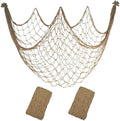 10x5 Feet Decorative Fishing Net for Party, 2 Pack Brown Fish Nets Decor by iHansee