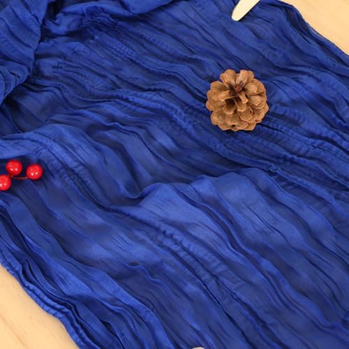6 Pack Royal Blue Cheesecloth Table Runner 120 Inch Boho Wedding Decor - Image 6