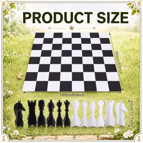 Junkin 13 Pcs Giant Wonderland Chess Set, Wonderland Party Decor - Image 2