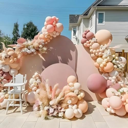 Pink White Balloon Arch Kit, Double Stuffed Pastel Pink Ivory White Balloon Garland, Baby Pink Cream White Balloons with 3pcs 18Inch Clear Balloons for Girls Birthday Baby Shower Party Decorations - Image 5