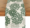 Artoid Mode Dark Green Dahlia Floral Pinnata Spring Table Runner, Seasonal Kitchen Dining Table Decoration for Home Party Decor 13x108 Inch by ArtoidMode