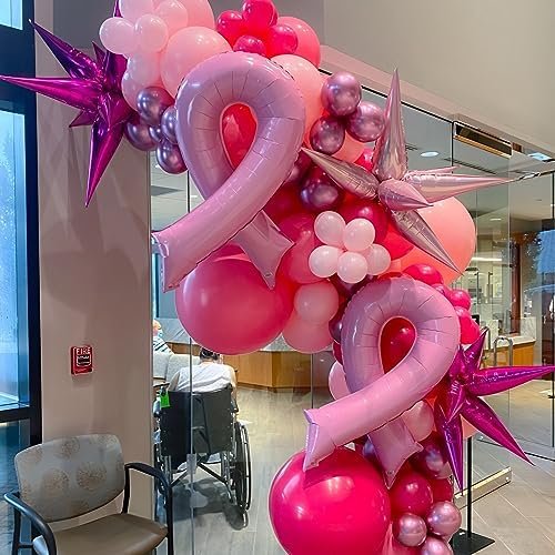 Voircoloria 110pcs Hot Pink Latex Party Balloons, 12inch - Image 4