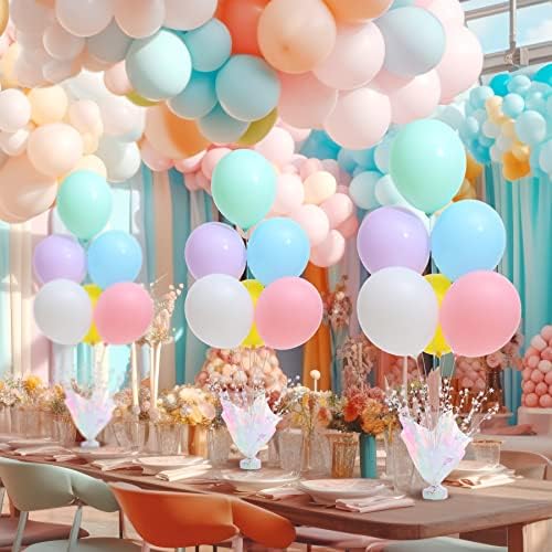 2 Set Pastel Birthday Decorations Rainbow Party Table Balloons Centerpiece Stand Kit for Girls Baby Shower Wedding Prom Graduation Unicorn Theme Table Decorations - Image 2