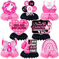 JULMELON 8PCS Breast Cancer Awareness Decorations, Pink Ribbon Centerpieces by JULMELON