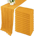 35x120 Inch Mustard Cheesecloth Table Runner Fall Thanksgiving Boho Decor by Fivenl