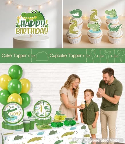 167pcs Alligator Birthday Decorations Tableware Set, for 20 Guests - Image 6