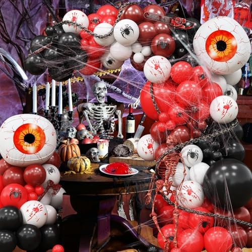 Red and Black Halloween Balloon Garland Arch Kit, Scary Birthday Decoration - Image 5