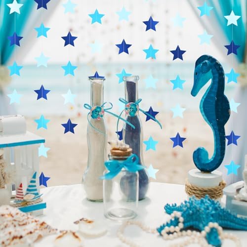Patelai 130 ft Star Garland Banner Decor,Ocean Blue - Image 5