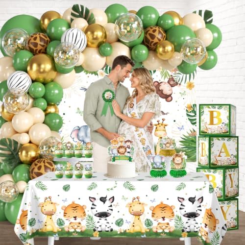 138Pcs Safari Baby Shower Decorations, Jungle Animal Balloon Arch Set - Image 6