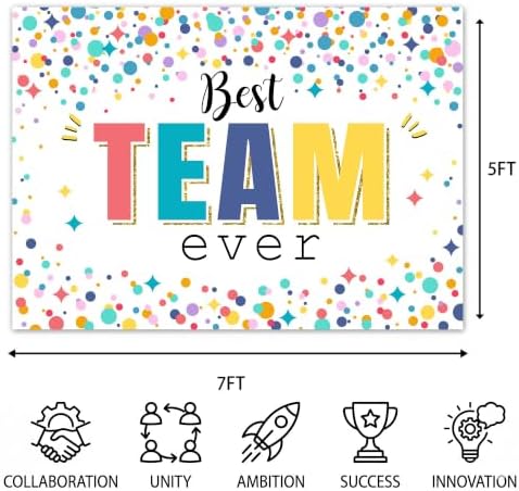 Best Team Ever Backdrop Office Decor 7x5 Ft - Image 5
