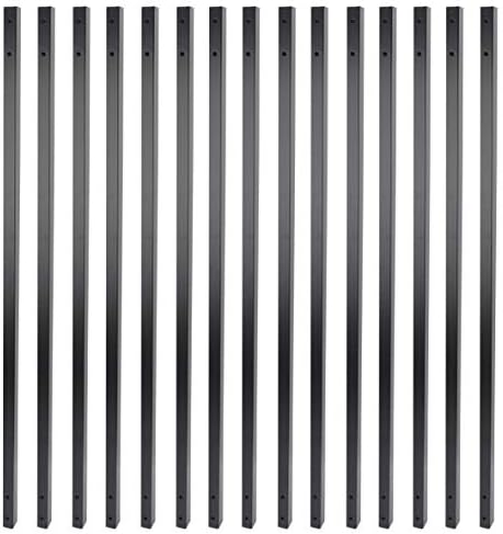 Myard 42'' Estate Hallow Square Iron Heavy-Duty Deck Balusters, Matte Black by Myard