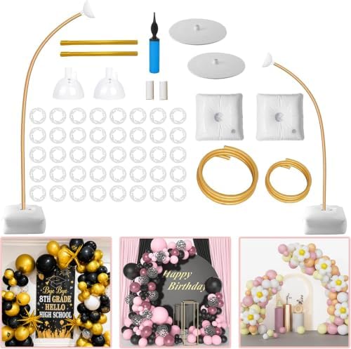 Balloon Arch Kit,8.2FT & 5FT Free Bending Half Balloon Arch Stand with Base by Kaucytue