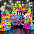 90s 80s Disco Theme Party Decorations, 171Pcs Balloon Arch Kit with Retro Disco Ball Radio Glasses Roller Skate Musical Note Chain Star Foil Balloons for Back to 90s 80s Hip Hop Birthday Supplies by Woaipati