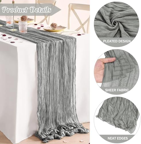 10FT Cheesecloth Table Runner Boho Party Home Decorations - Image 2