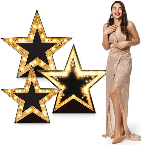 3 Pcs 26-31.5" Star Starry Night Movie Night Party Decorations Large Cutout by Leinuosen