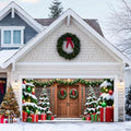 HOMETITUTE Christmas Rustic Wood Garage Banner 13x6ft Fabric by HOMETITUTE