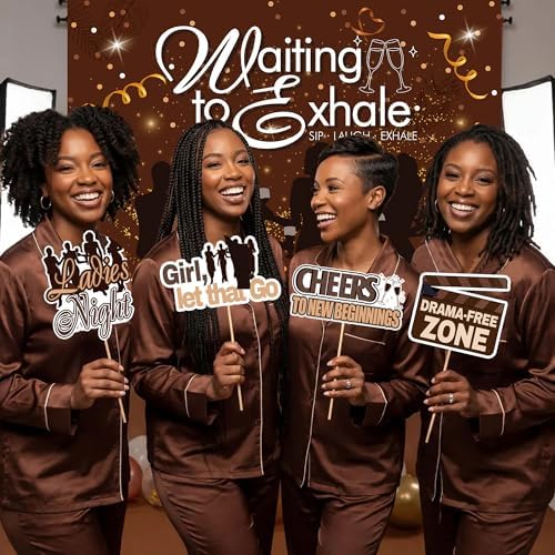 Waiting to Exhale Party Decorations for Women - Girls Night Decorations Kit with Women Empowerment Photo Props & Gold Sequin Tablecloth, Prefect for Vision Board Parties Ladies Night or Pajama Parties - Image 2