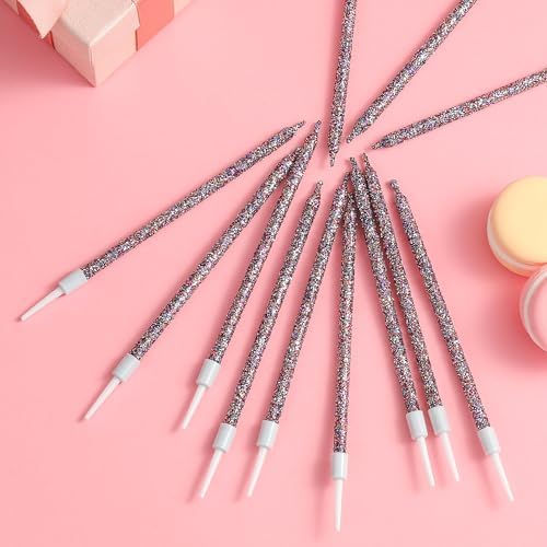 PHD CAKE Starry Sky Glitter Long Thin Metallic Birthday Candles, Cake Candles, Birthday Parties, Wedding Decorations, Party Candles - Image 3