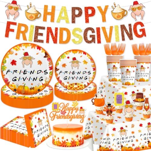 116Pcs Friendsgiving Party Decorations Tableware Set for 20 Guests by Unknown