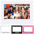 Beeveer 32 x 24 in Large Photo Booth Frame Props,White Scalloped Horizontal by Beeveer