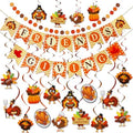 Thanksgiving Party Decorations Set - NO DIY - Friendsgiving Banner & Turkey Hanging Swirls & Circle Dots Garland Banner, Thanksgiving Decorations for Home Office Classroom Friendsgiving Party Decor by Lairyan